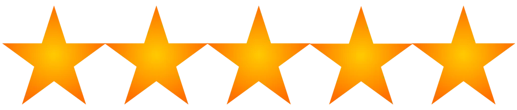 Five star rating graphic representing customer reviews
